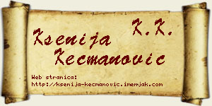 Ksenija Kecmanović vizit kartica